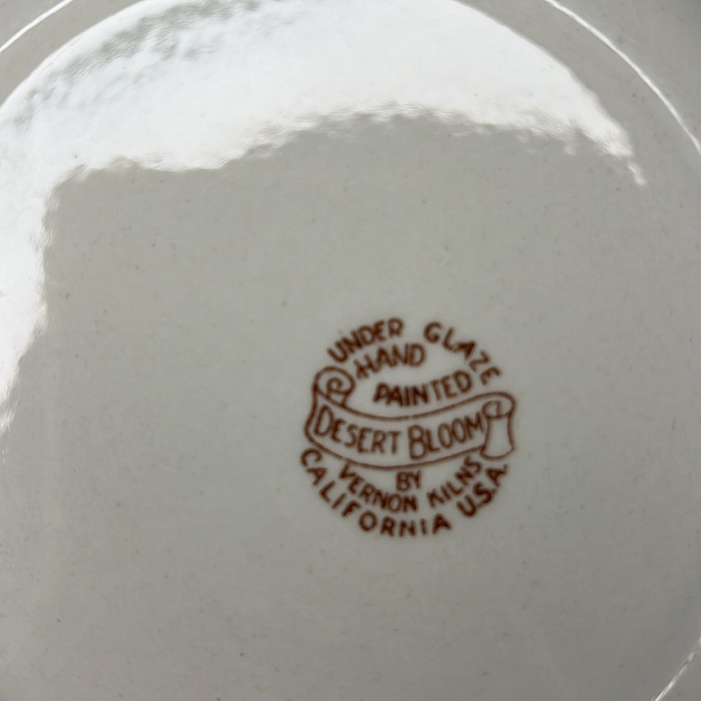 Desert Bloom by Vernon Kilns Hand Painted Side Plate Replacement - Vintage - Picture 3 of 6